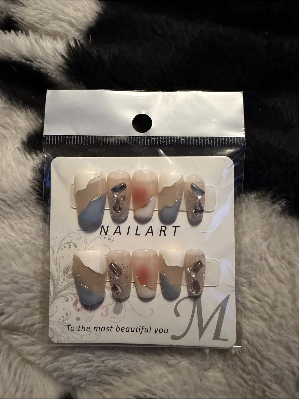 Neutral Pink & Blue Nail Art Set